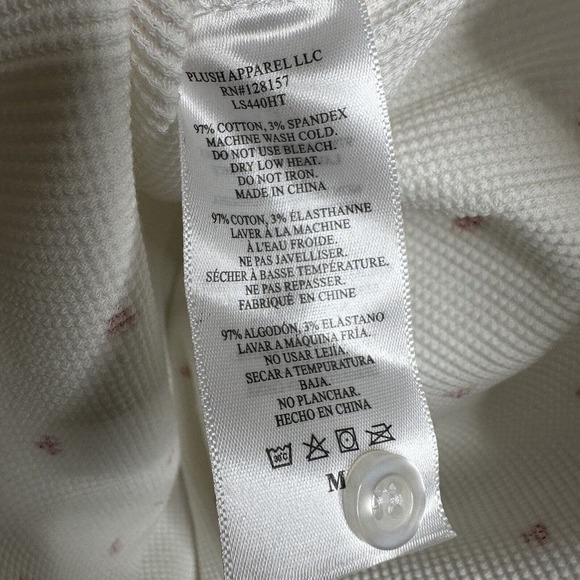 NWT REVOLVE Plush Heart Print Pajama Set Waffle Knit Women's White Size Medium - Picture 5 of 8